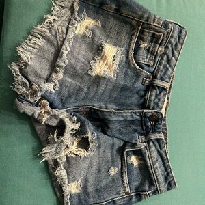 Distressed Denim Shorts